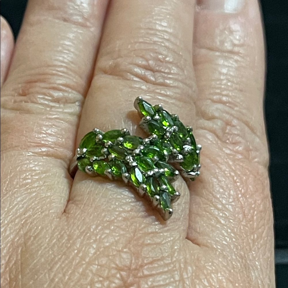 Natural Chrome Diopside Gemstone in 925 Sterling Silver Size 7 - Picture 12 of 13